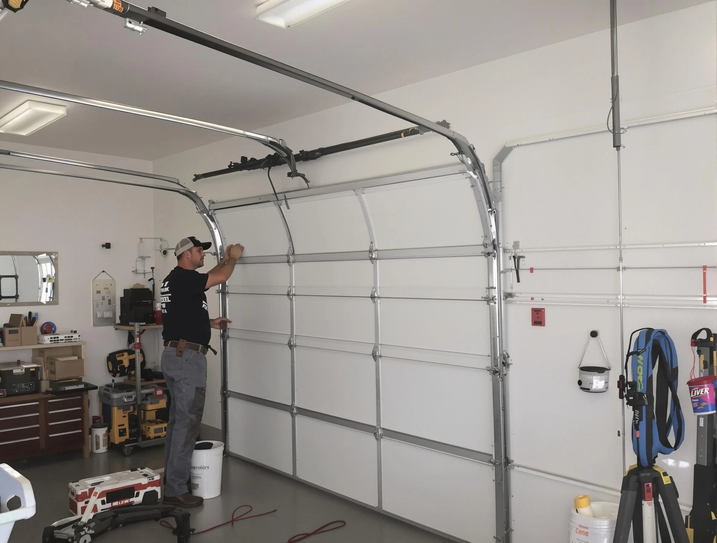 Haverhill Garage Door Repair team installing new garage door in Haverhill