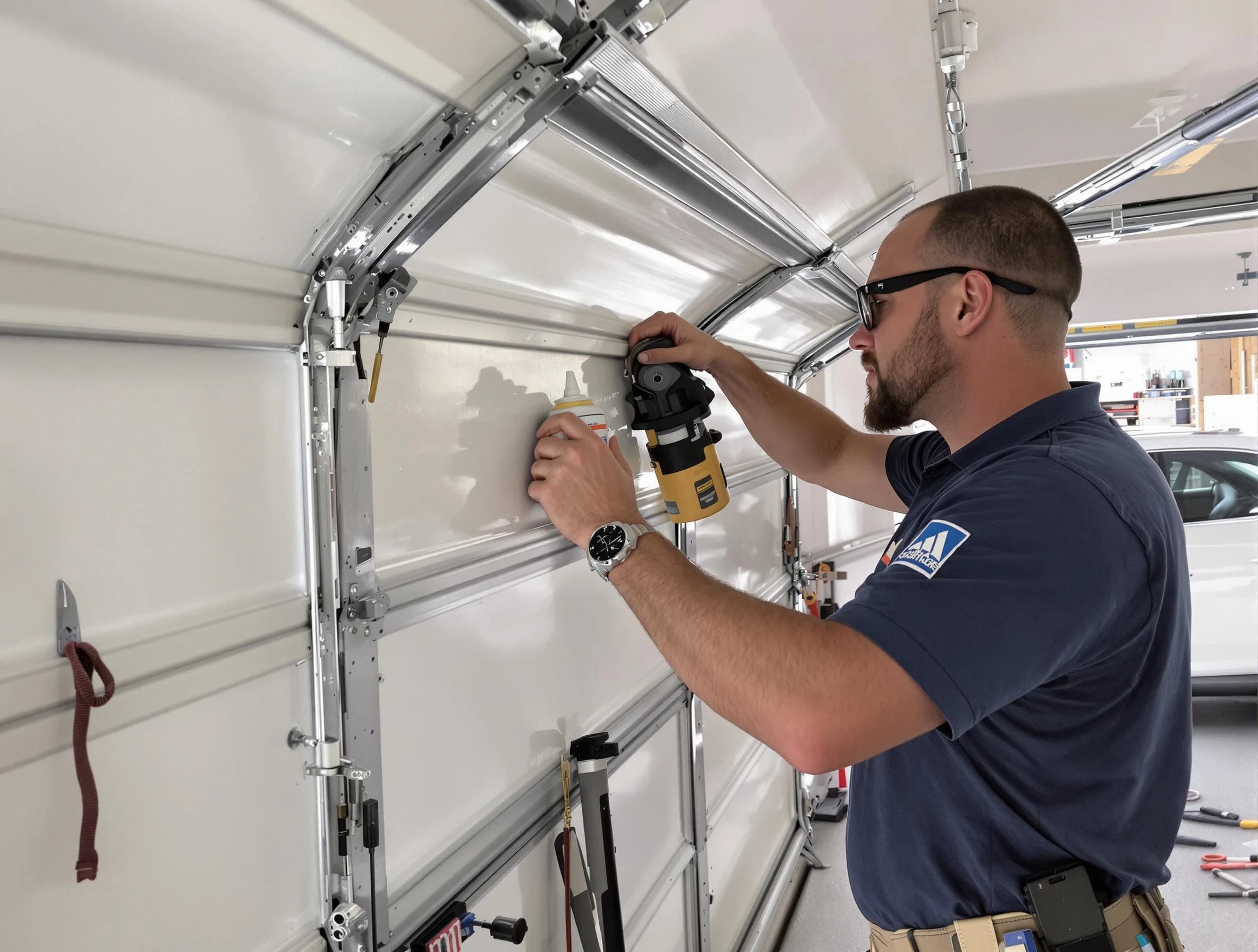 Haverhill Garage Door Repair technician performing comprehensive noise reduction service in Haverhill