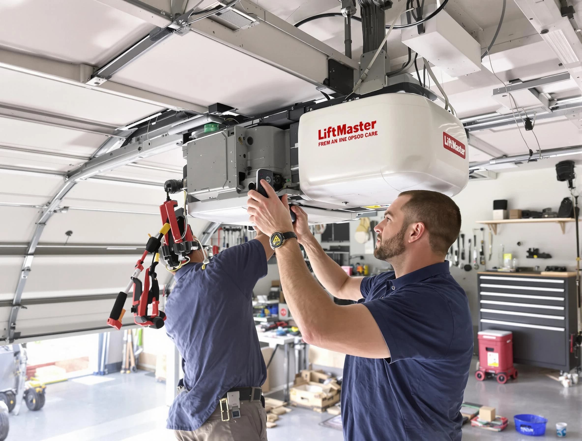 Haverhill Garage Door Repair technician performing advanced diagnostics on garage opener in Haverhill