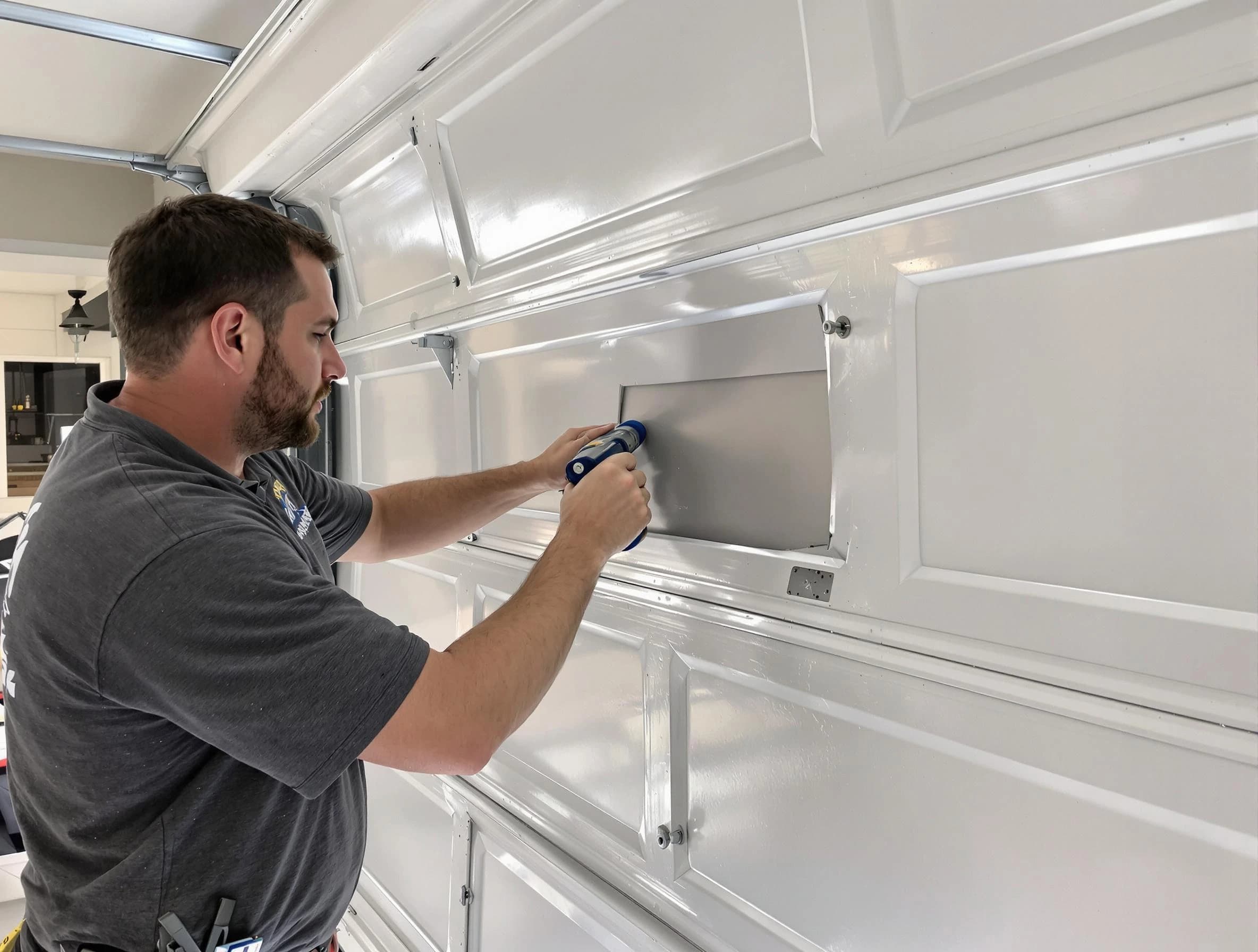 Garage door panel repair by Haverhill Garage Door Repair in Haverhill