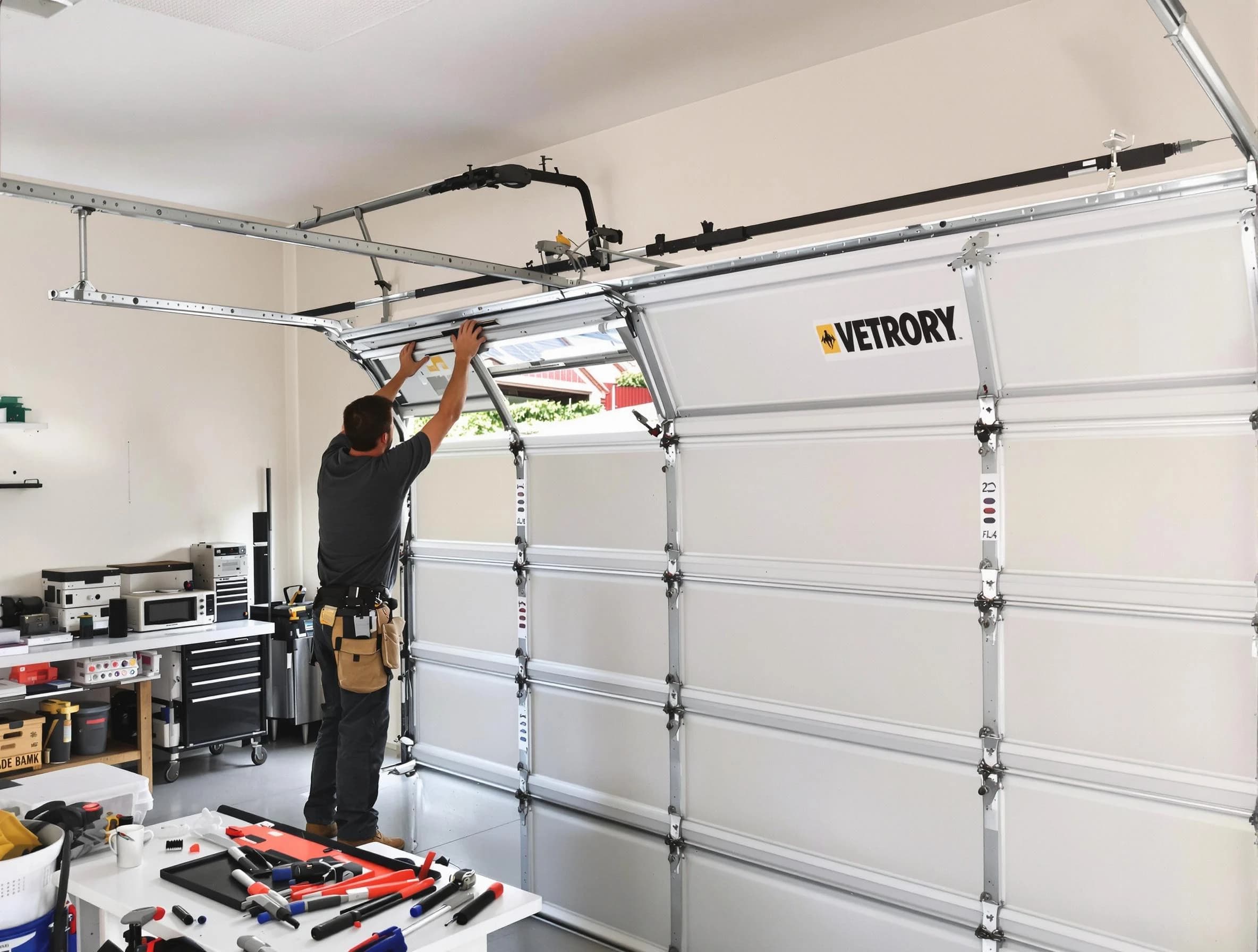 Haverhill Garage Door Repair technician performing section replacement in Haverhill