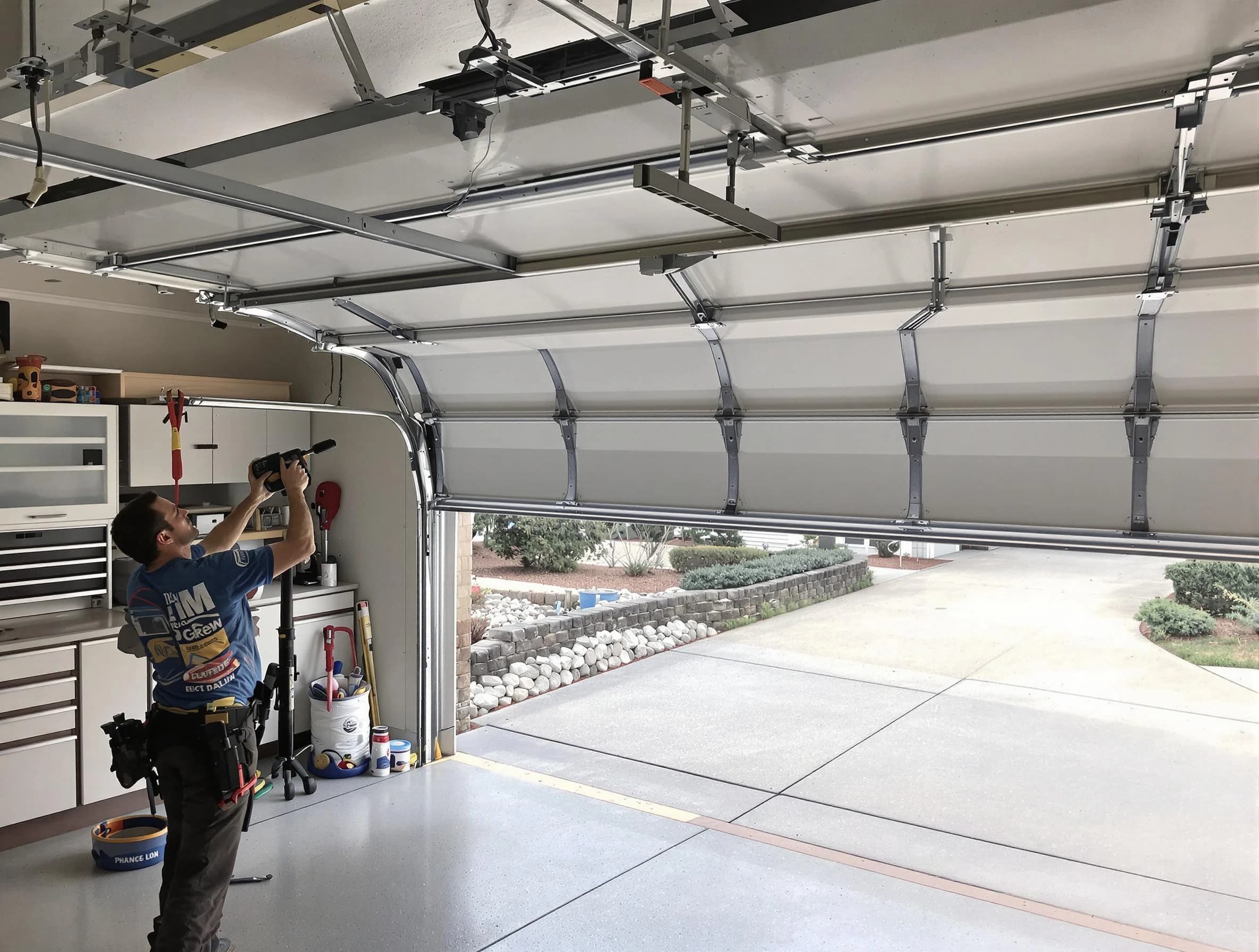Garage door track repair service by Haverhill Garage Door Repair in Haverhill